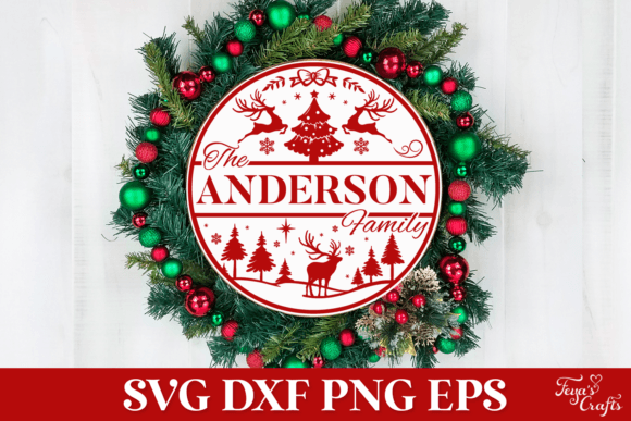Christmas Family Name Sign SVG