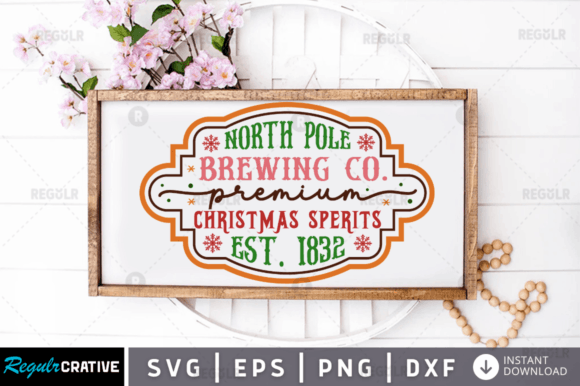FREE North Pole Brewing Co, Christmas Svg