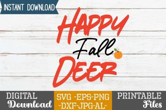 Happy Fall Deer: Graphics for Crafts