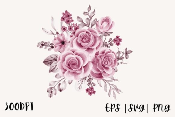 Watercolor Rose Illustration Png Graphics Freebies